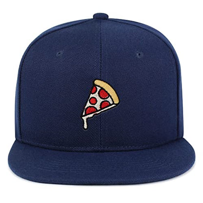 JPAK Pizza Hip-Hop Snapback Hat Embroidered Baseball Cap Foodie - color: 08. Navy