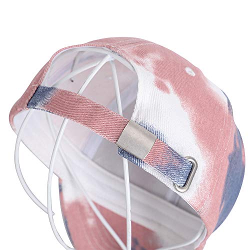 BEARUN Cotton Tie Dye Low Profile Cap Hiphop Baseball Cap Fashion Dad Hat - color: Pink Grey