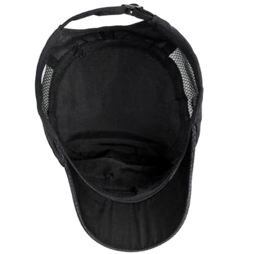 Men's Breathable Military Caps Cadet Army Caps Summer Flat Top Cap - color: B-black/Dark Grey/Light Grey