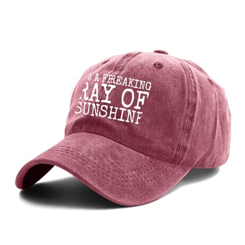 I’M A Freaking RAY of Sunshine Hat for Men Baseball CapCool Hat - color: Wine Red 0