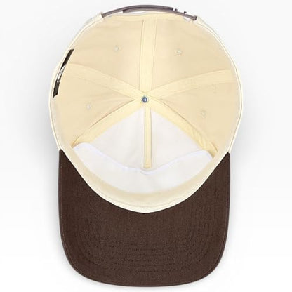 E BY ELIDAN Two Tone A-Frame Trucker Hat, 5-Panel Blank Baseball Snapback - color: Stone Brown