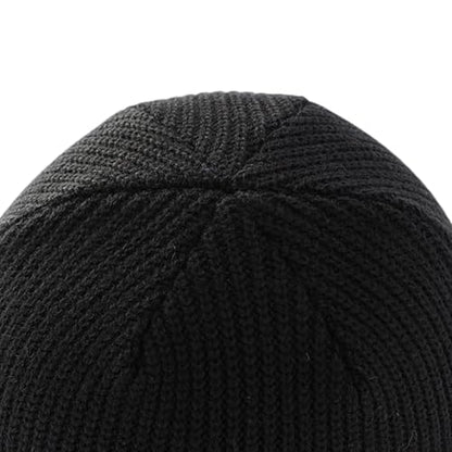 JILANI HANDICRAFT Trawler Beanie Winter Fisherman Beanie for Men Knit Cuff Unisex Skullcap (Acrylic, Black)