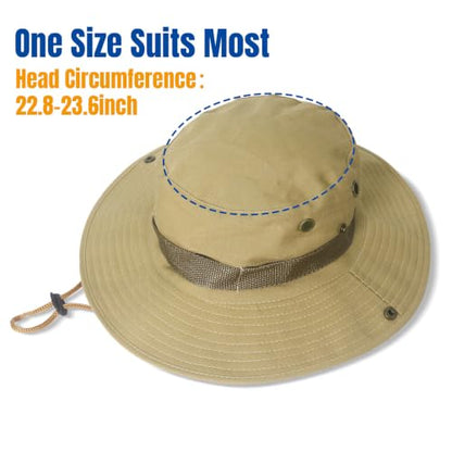 NPQQUAN Sun Hats for Men Women Wide Brim Bucket Hat UPF 50+ Boonie Hat - color: Pure Grey
