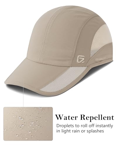 GADIEMKENSD Outdoor Running Hat Breathable Mesh 2PACK - color: Khaki, size: 6 7/8-7 1/4