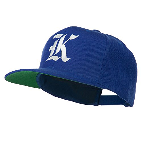 Old English K Embroidered Flat Bill Cap - color: Royal