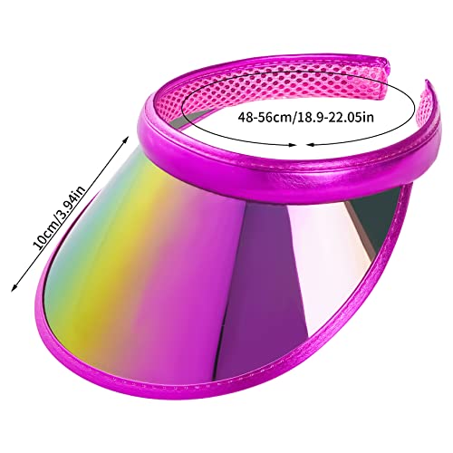 2 Pack Sun Visor Hats Women UV Sports Iridescent Multi Color Tennis Golf UPF Cap Headwear for Men Women Outdoor Summer Travel - color: Rose & Khaki