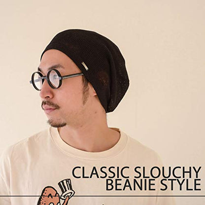 CHARM Mens Light Weight Summer Beanie - Womens Breathable Slouchy Baggy Knit Hat - color: Gray