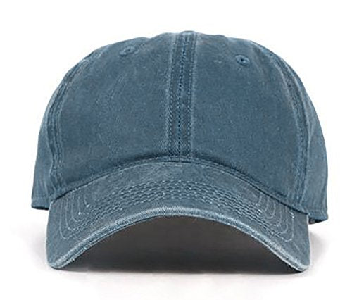 Glamorstar Classic Unisex Baseball Cap Adjustable Washed Dyed Cotton Ball Hat - color: Navy