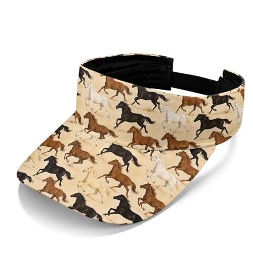 Cool Styles Sun Visor Hats 21.65~23.62 inches Adjustable Open-Top caps Quick-Dry Visor Cap - color: Horse