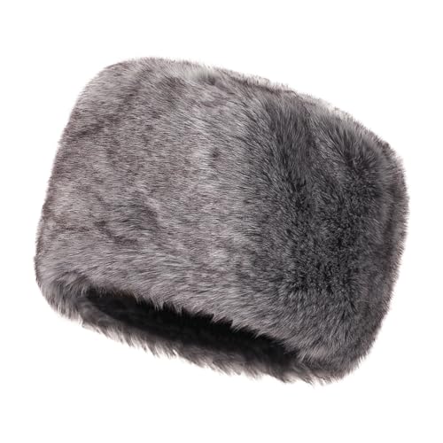 Men Winter Trapper Hat Faux Fur Russian Trooper Hat Furry Ushanka Hat Warm Dad Hat Outdoor Windproof Hunting Ski Cap - color: Gray