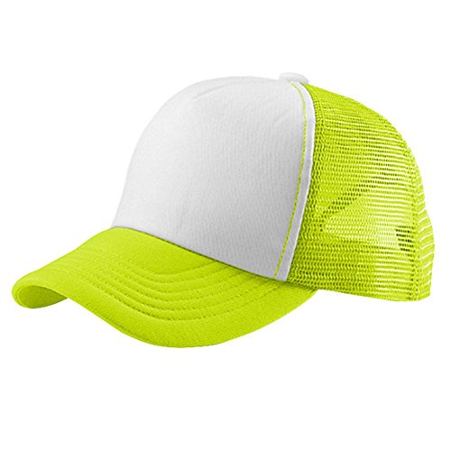 MC Perfectly Crowned Adjustable Snapback Trucker Mesh Cap - color: Neon Yellow