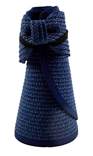 Coconut Creek Roll Up Visor Packable Beach Travel Sun Hat - color: Navy Blue