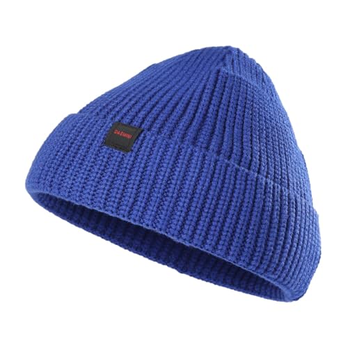 Fisherman Beanie Hats for Men Women,Knit Trawler Skull Cap,Watch Cap,Spring Fall Winter Warm Short Hats - color: (Thick Stretchy)-klein Blue-m