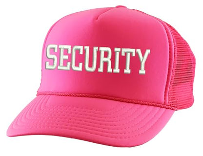 ALLNTRENDS Security Embroidered Trucker Mesh Cap - color: Neon Pink