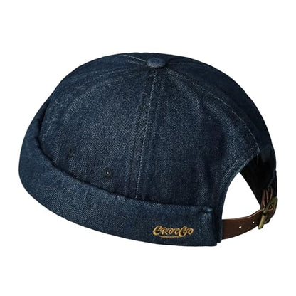 Clakllie Cotton Docker Hat Brimless Hats for Men Retro Sailor Skullcap - color: Fma2503-blue