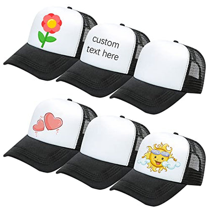Ultrafun 6 Pack Kids Trucker Hat Boys Girls Baseball Hat - color: 6pack-black White