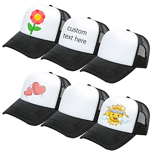 Ultrafun 6 Pack Kids Trucker Hat Boys Girls Baseball Hat - color: 6pack-black White