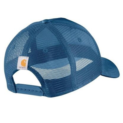 Carhartt Men's Rugged Flex Twill Mesh-Back Script Patch Cap - color: Dark Horizon Blue