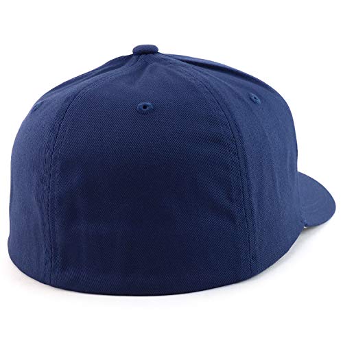 Armycrew XL-4XL Oversize Curved Bill Structured Stretch Fit Baseball Cap - color: Navy, size: X-Large-XX-Large