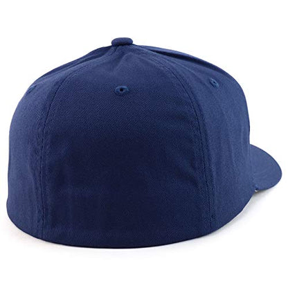 Armycrew XL-4XL Oversize Curved Bill Structured Stretch Fit Baseball Cap - color: Navy, size: X-Large-XX-Large