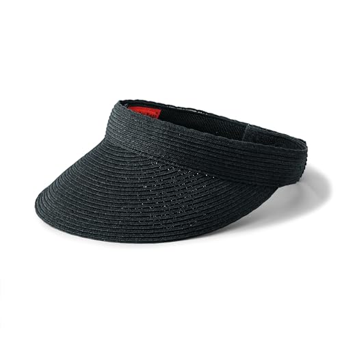 San Diego Hat Company Women's Mixed Braid Brim Visor with Velcro, Sun Hats for Women - color: Black
