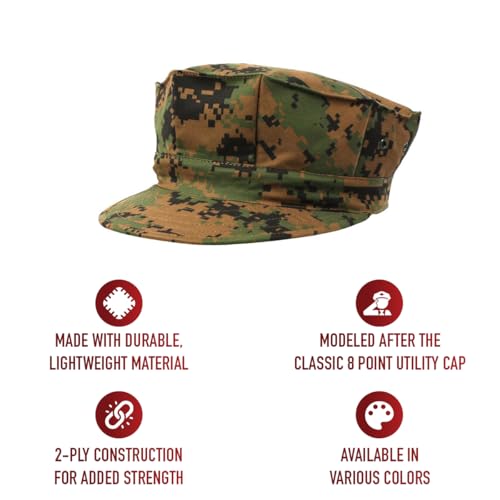 Rothco 8 Point No Emblem Cap - color: Woodland Digital, size: X-Small