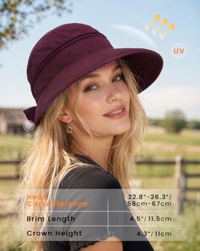 CHUNG 2 Pack Women Sun Visor Hat Wide Brim Summer UV Protection Zip-Off - color: White/Burgendy