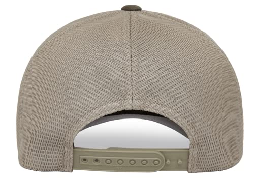 Flexfit 110M Trucker Mid-Profile Mesh Back Snapback Cap - color: Olive/Khaki
