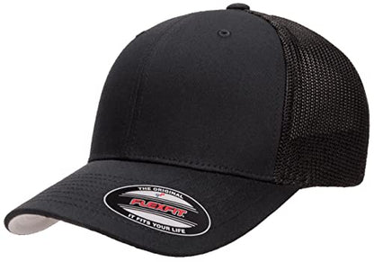 Mrlahat 6511 Flexfit Trucker Mesh One Size Fitted Cap 6 Panels with Black Bandana - color: Black