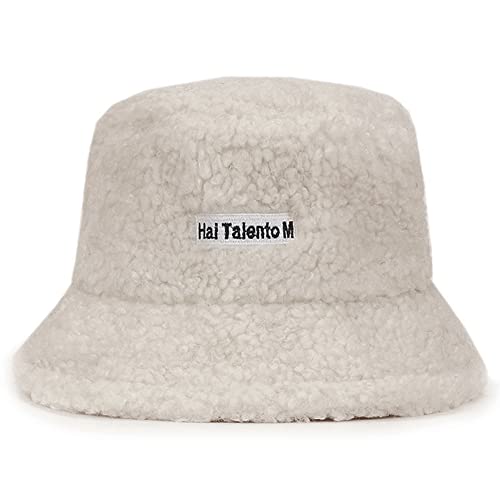 Magik Women Fashion Winter Bucket Hat Vintage Cloche Hats Wool Warmer Fisherman Cap - color: Light Beige