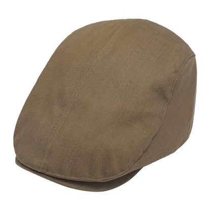 ZLYC Men Cotton Flat Cap Summer Scally Newsboy Beret Driver Hat - color: Back Buckle Brown