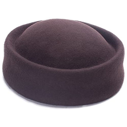Lawliet Womens 100% Wool Felt Fascinator Hostess Pillbox Millinery Hat Base B028 - color: Brown