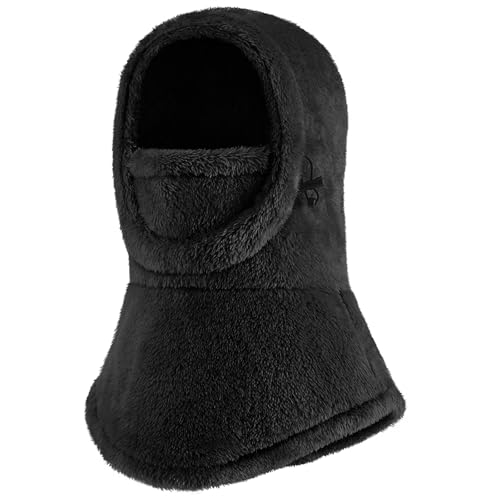 Ski Mask Kids Balaclava, Winter Ski Face Mask Cover, Fleece Hats for Kids - color: Black