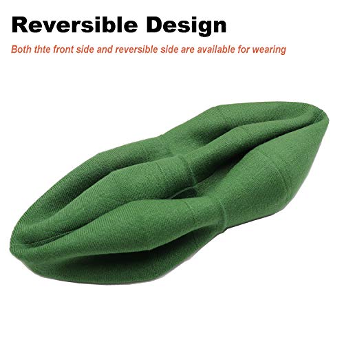 Wheebo Reversible Solid Color French Beret Hat for Women and Girls - color: Green