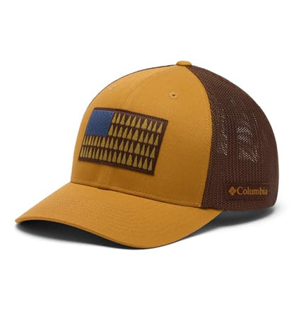 Columbia Unisex Adult PFG Logo Mesh Ball Cap - color: Maple Sugar/Tobacco, size: Small-Medium