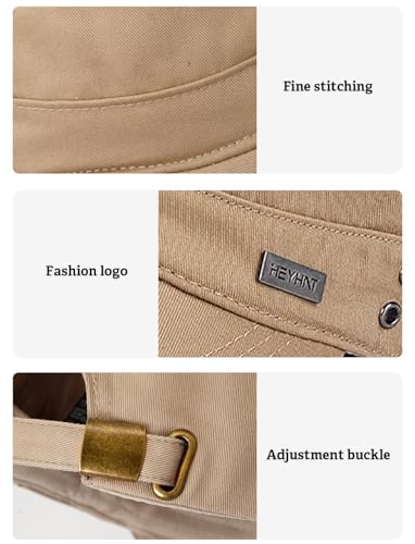 Cotton Military Caps for Men Women Unisex Flat Top Hat Adjustable Cadet Army Cap - color: Beige