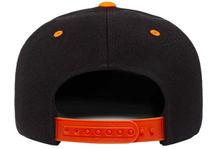 Mrlahat 6089 Yupoong Yp by Flexfit 6-Panel Structured Flat Visor Classic Snapback Cap with Black Bandana - color: Black / Neon Pink