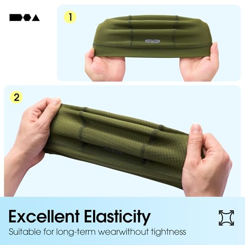 LONGLONG 2-Pack Breathable Skull Caps Helmet Liner for Motorcycle Hard Hat - color: Black+army Green