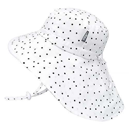 JAN & JUL Girls' Grow-with-Me Cotton Xplorer Sun Hat with Large Brim - color: Dots, size: 2-5T