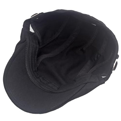 Quanhaigou Men's Cotton Flat Ivy Gatsby Newsboy Driving Hat Adjustable Irish Cabbie Ivy Driving Hunting Cap - color: Black