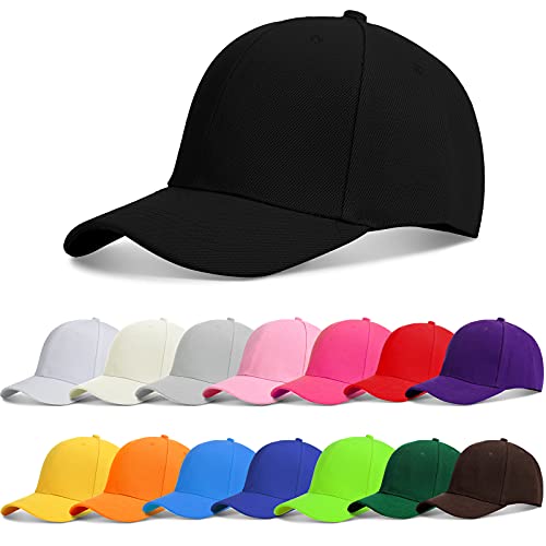 Geyoga 15 Pieces Baseball Cap Bulk, Adjustable Plain Hats - color: Assorted Colors