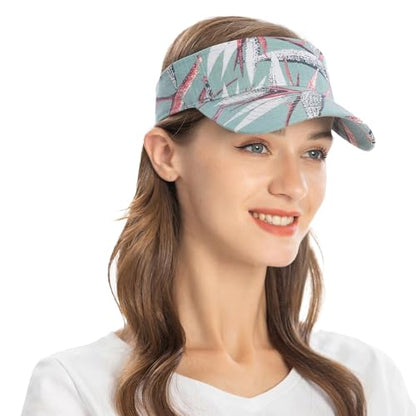ZLYC Print Sports Sun Visors for Women Girls - color: Light Blue