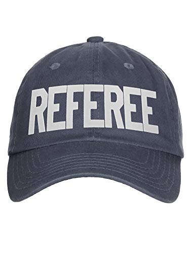 Classic Referee Hat Premium Cotton Low Profile Unstructured Adjustable Strapback - color: Charcoal White