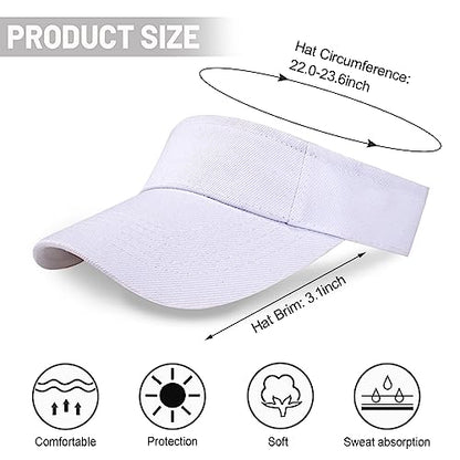 Ultrafun 12 Pack Sun Visor Hats Women Men Outdoor Sports Beach - color: 12pack-white