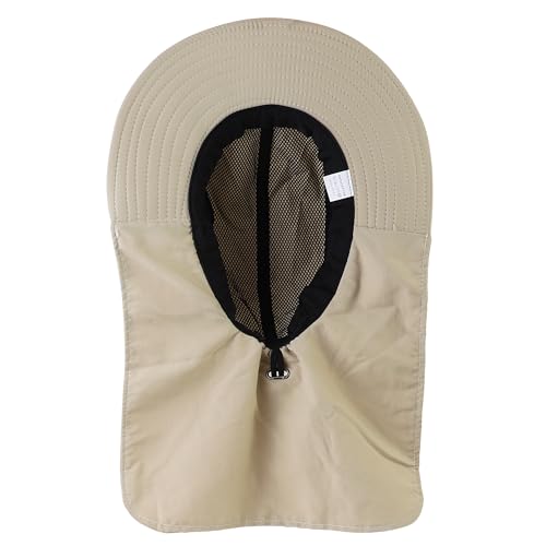 Falari Outdoor Sun Hat, Wide Brim with Neck Flap, Safari Hiking Gardening Fishing Hat - color: Khaki
