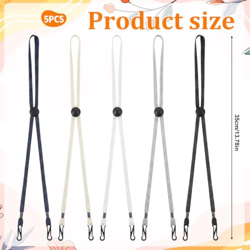 5 Pcs Adjustable Hat Strap, Elastic Hats Removable Chin Cord - color: 5 Colors