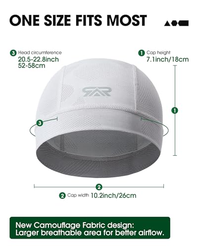 SUNMECI 2Pcs Camo Breathable Mesh Helmet Liner Skull Cap Cooling Cycling Moisture‑Wicking Hard Hat for Men Women - color: Black&gray