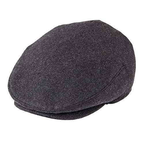 Men Wool Plaid Ivy Gatsby Newsboy Cap - color: Grey, size: 7 5/8