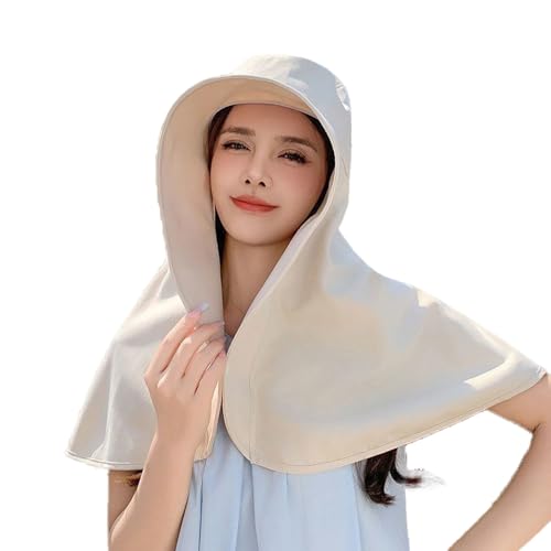 Sun Hats for Women Sun Protection,Wide Brim Cap with Large Neck Flap,Women Hiking Fishing Sun Hat,UPF 50+ Sun Protection Cap - color: Beige
