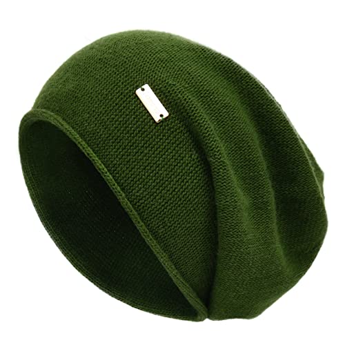 jaxmonoy Slouchy Knit Beanie Hat for Women Winter Soft Warm Ladies Laightweight Slouch Knitted Skull Beanies Cap - color: Green
